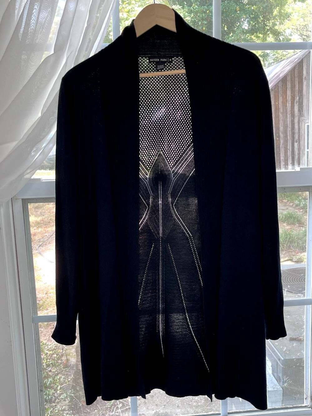 Open Cardigan Duster Sheer Back Panel sz M Dark Romantic Whimsigoth Indie Goth